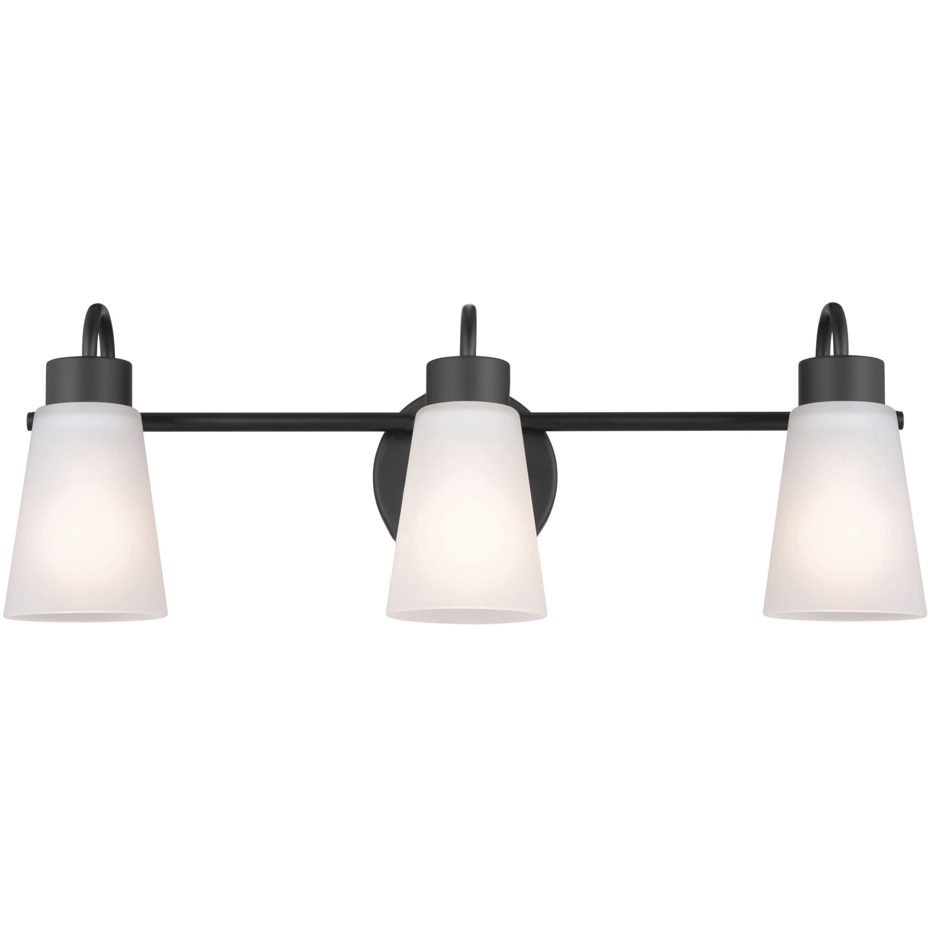 Erma 3 Light 23 inch Black Bath Vanity Light Wall Light, 3 Arm