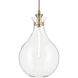 Laria 1 Light Champagne Bronze Pendant Ceiling Light in Clear
