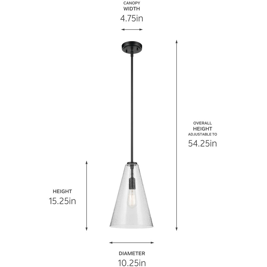 Everly 1 Light Black Pendant Ceiling Light