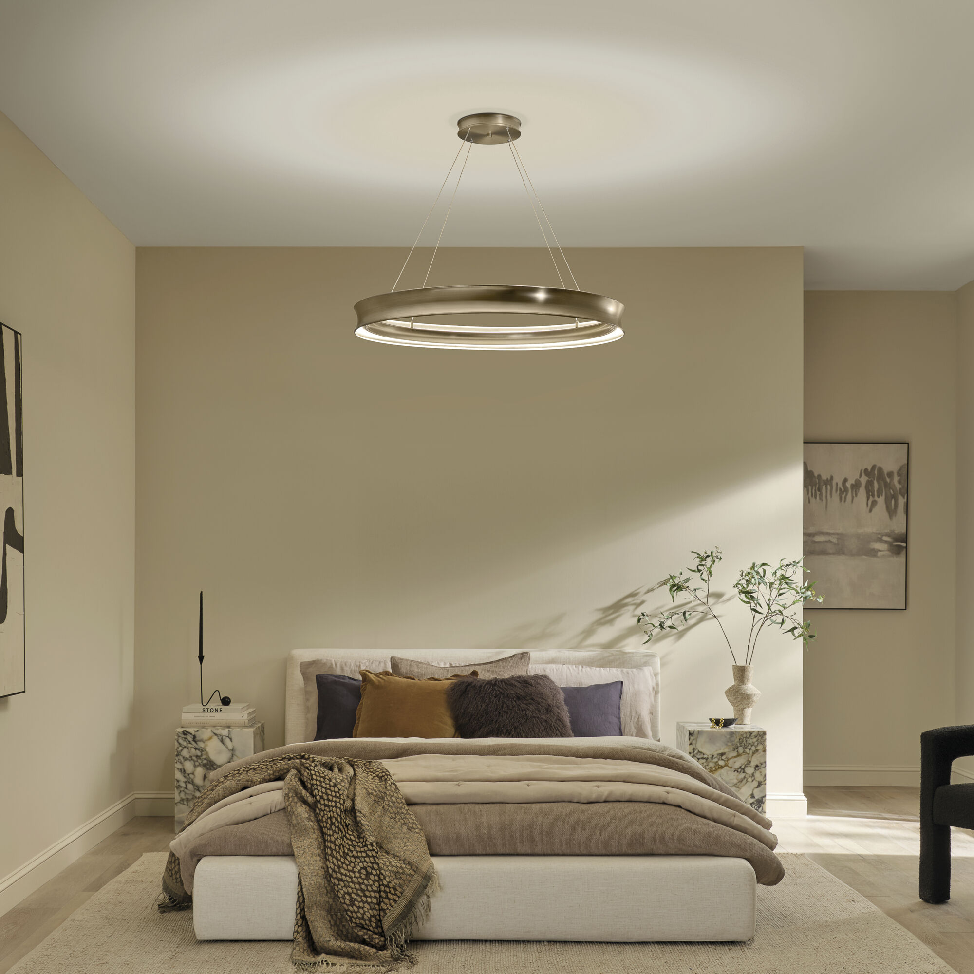 Larousse LED Champagne Bronze Chandelier Ceiling Light