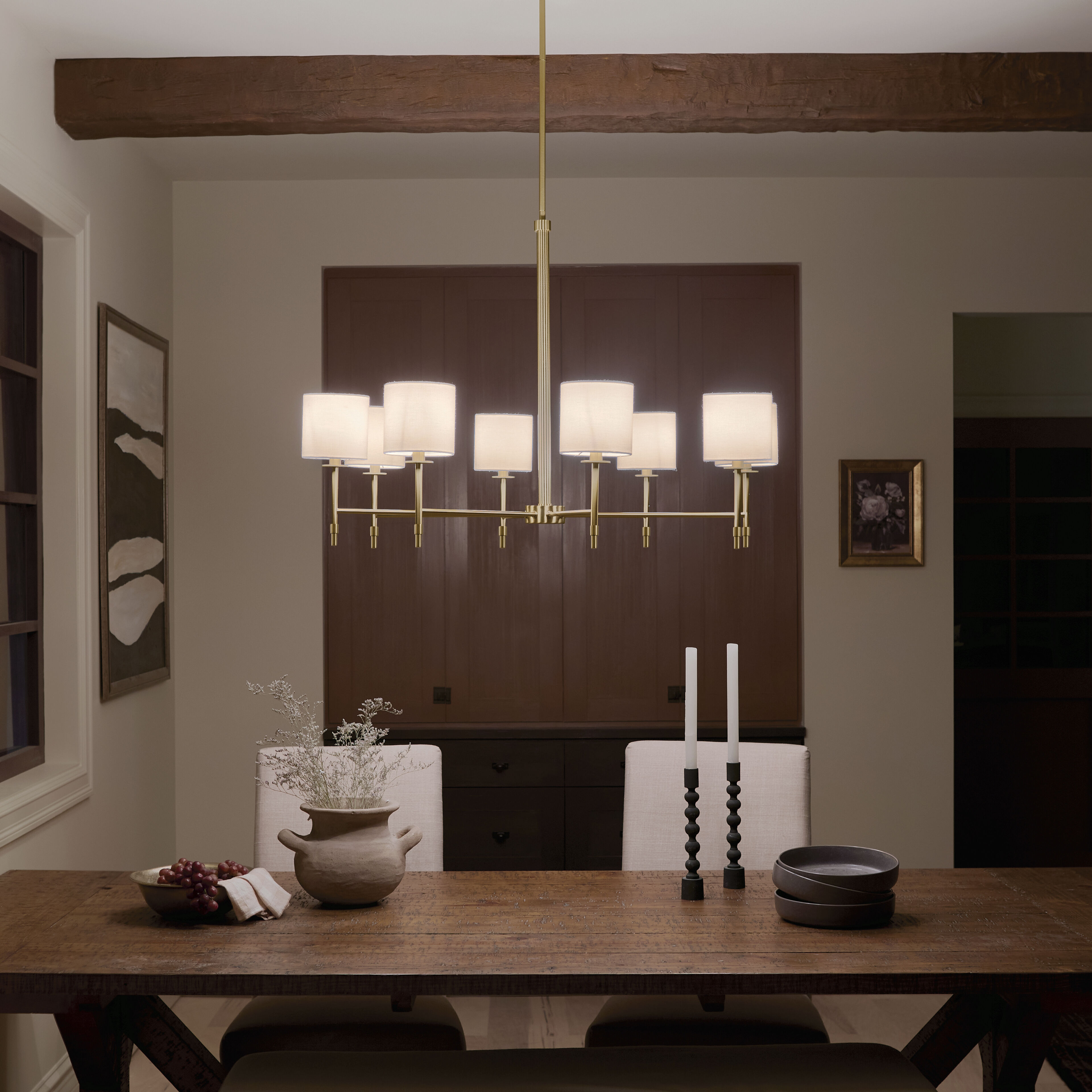 Ali 8 Light 38.75 inch Brushed Natural Brass Chandelier Ceiling Light