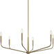 Madden 6 Light Champagne Bronze Chandelier Ceiling Light, 1 Tier Large