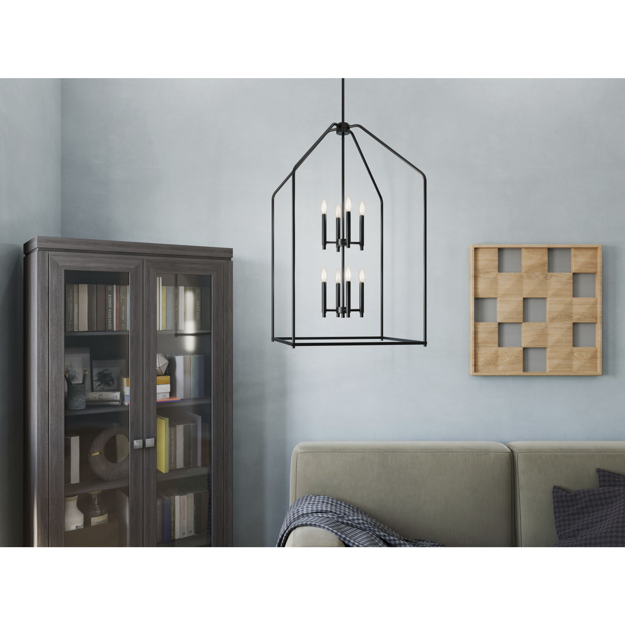 Madden 8 Light 24.25 inch Black Large Foyer Pendant Ceiling Light