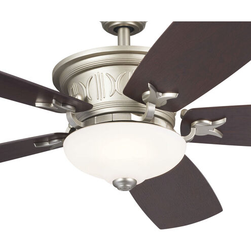 Crescent 56 inch Brushed Nickel with Walnut Blades Ceiling Fan