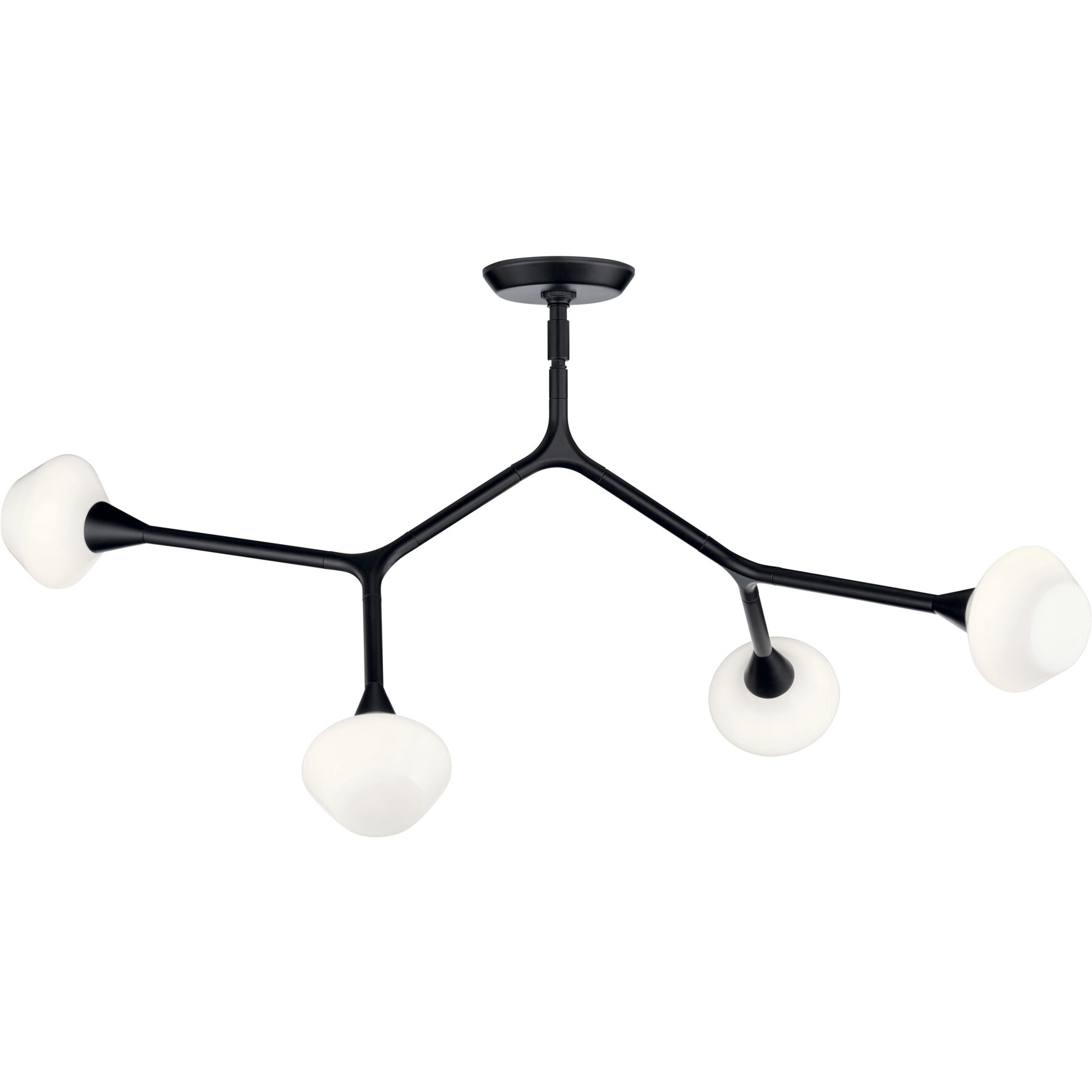 Cassius 4 Light 5.25 inch Black Chandelier Ceiling Light, Convertible