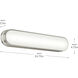Daines LED 24.75 inch Brushed Nickel Bath Bar Wall Light