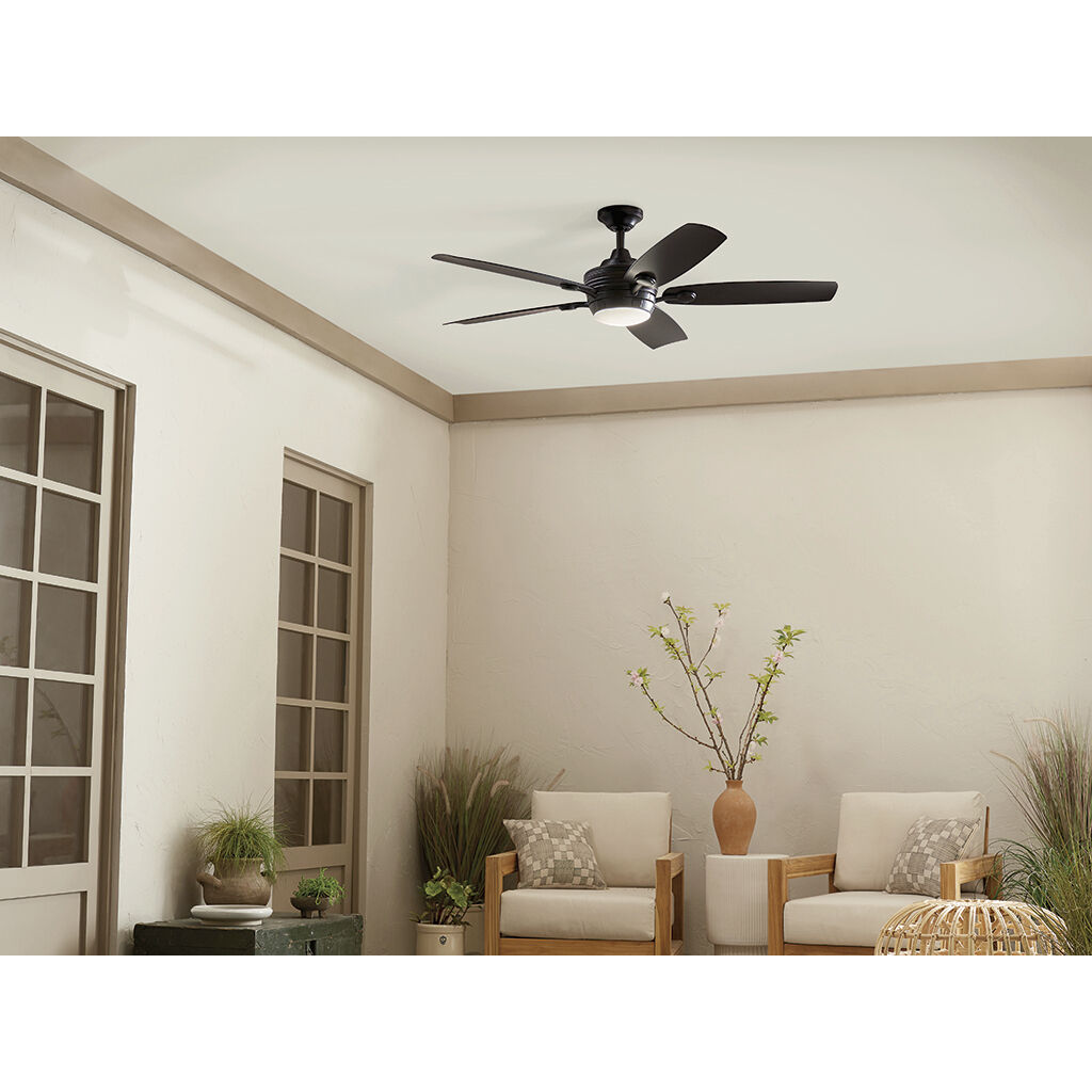 Tranquil 56 inch Satin Black with Black Blades Ceiling Fan