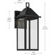 Prin 1 Light 16.75 inch Black Outdoor Wall Light, Medium