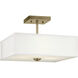 Shailene 3 Light 14 inch Natural Brass Semi Flush Light Ceiling Light