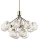 Silvarious 12 Light Polished Nickel Chandelier/Semi Flush Ceiling Light in Clear Crackle