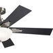 Vinea 52 inch Brushed Stainless Steel with Black Blades Ceiling Fan