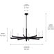 Sycara LED Black Chandelier Ceiling Light, 1 Tier Large