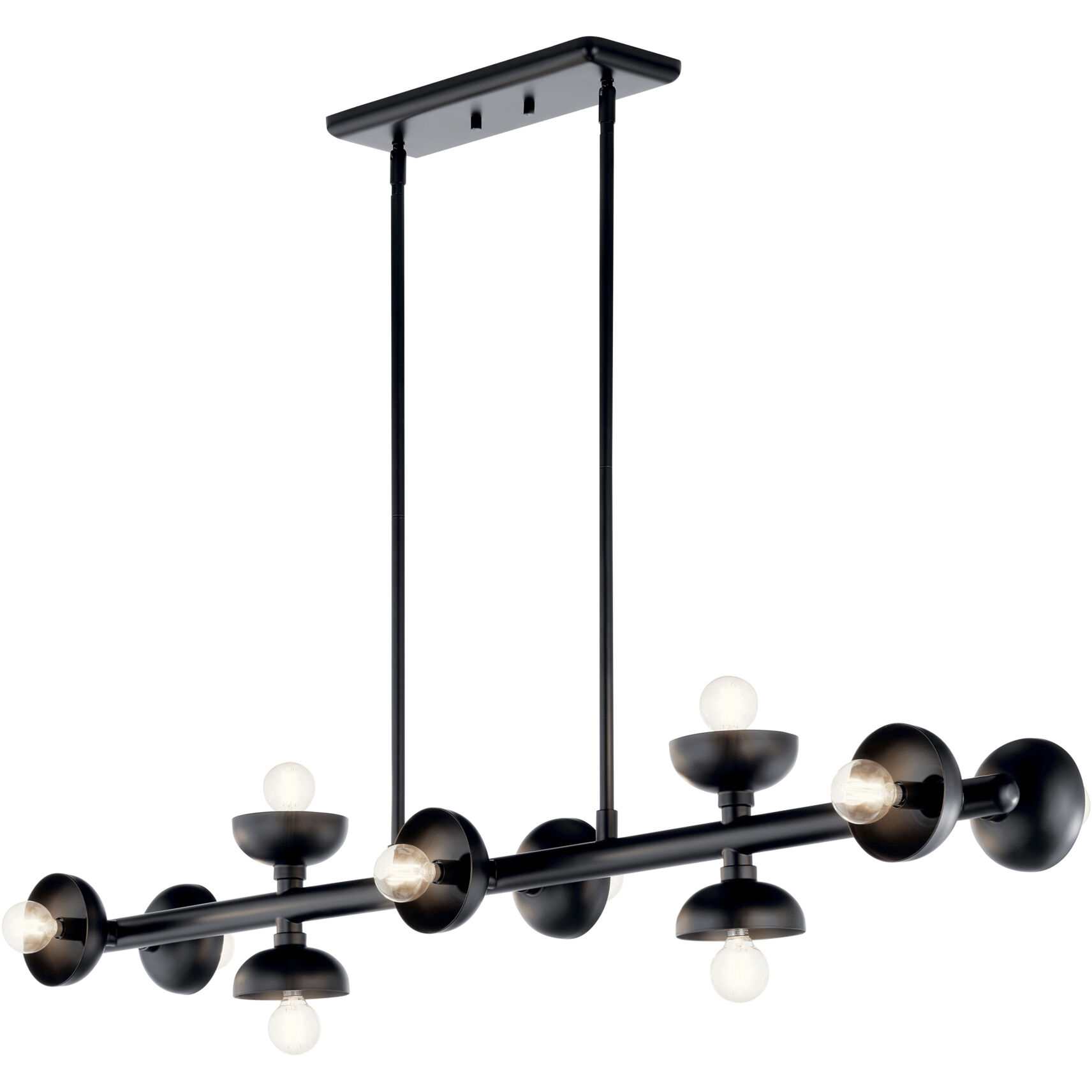 Palta 10 Light 6.5 inch Black Chandelier Linear Ceiling Light, Single