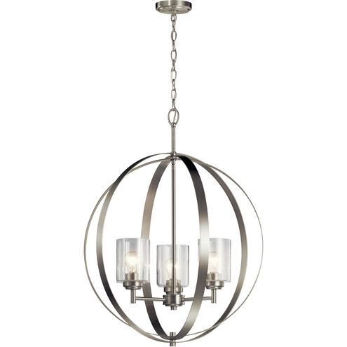 Winslow 3 Light 25 inch Brushed Nickel Chandelier 1 Tier Medium Ceiling Light, Medium