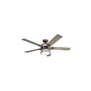 Ahrendale 60 inch Anvil Iron with Dist Antiq Gray Blades Ceiling Fan