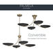 Palmela 4 Light Champagne Bronze Convertible Chandelier Ceiling Light