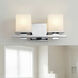 Tully 2 Light 15 inch Chrome Wall Mt Bath 2 Arm Wall Light