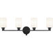 Gioe 4 Light 32.25 inch Black Vanity Light Wall Light