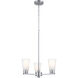 Stamos 3 Light Brushed Nickel Chandelier Ceiling Light, Small, 1 Tier
