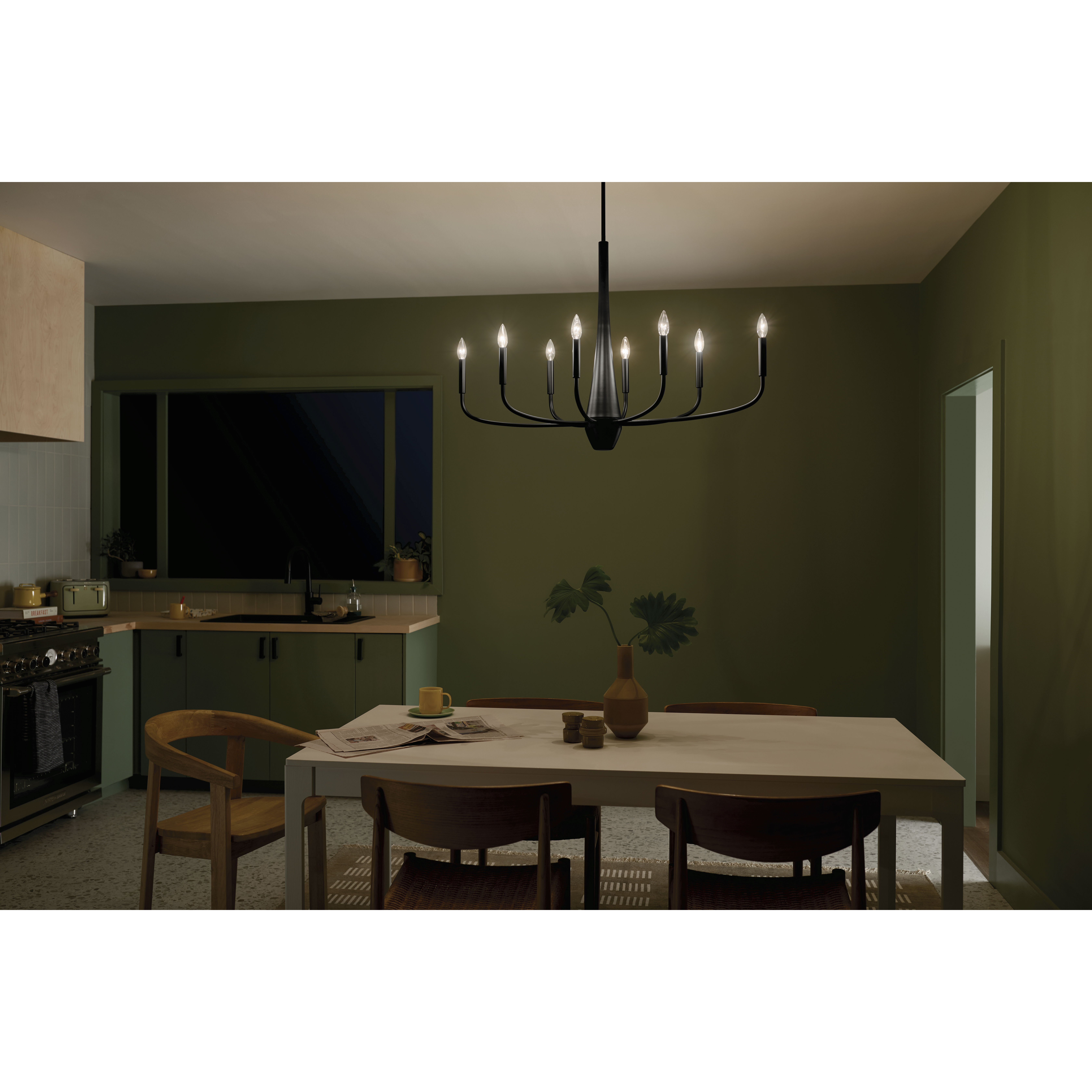 Deela LED 18.5 inch Black Oval Chandelier Ceiling Light