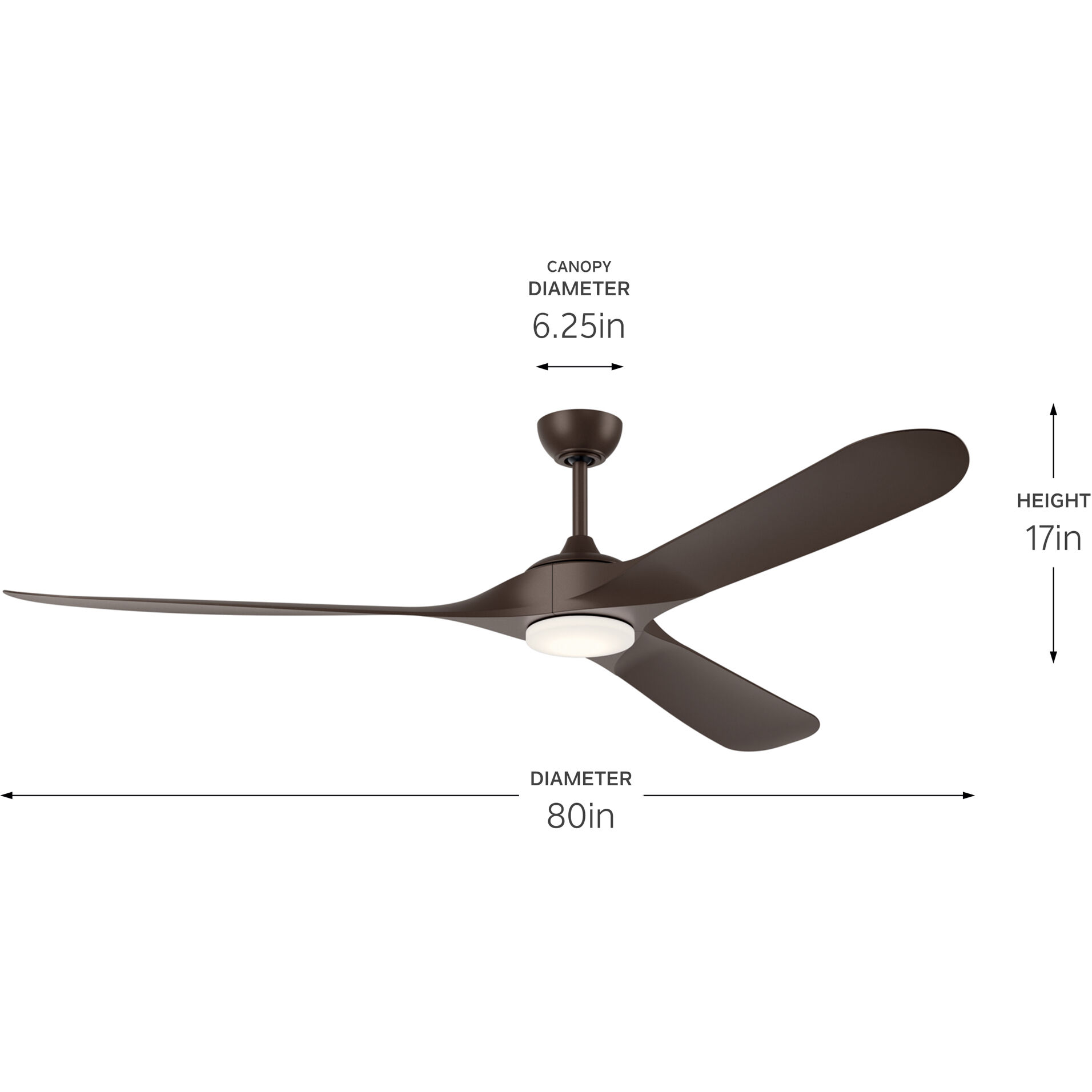 Mylo Weather Plus 80 inch Satin Natural Bronze Ceiling Fan