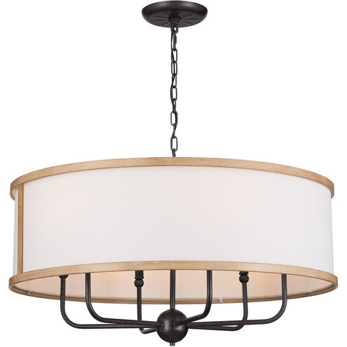 Homestead Heddle 6 Light 31 inch Anvil Iron Chandelier Ceiling Light, Heddle