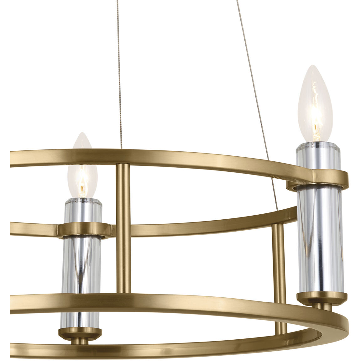 Rosalind 3 Light 19.5 inch Brushed Natural Brass Chandelier Ceiling Light