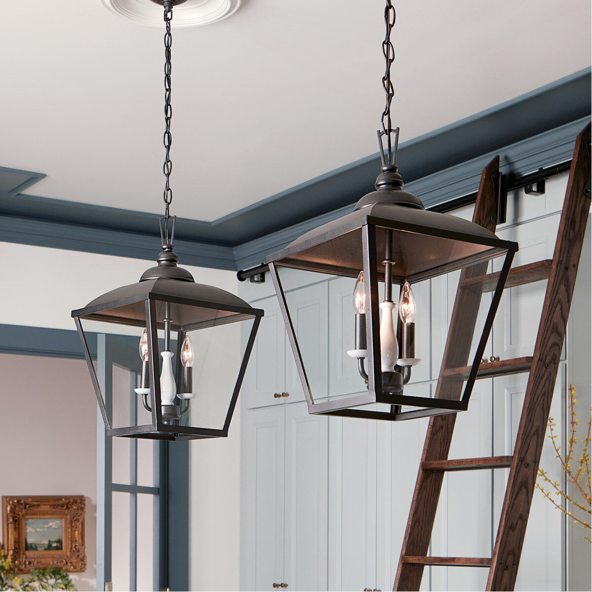 Homestead Dame 3 Light 13 inch Anvil Iron Pendant Ceiling Light, Dame