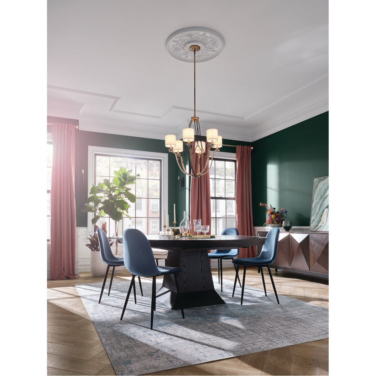 Thisbe 6 Light 27.5 inch Natural Brass Chandelier 1 Tier Medium Ceiling Light, 1 Tier Medium