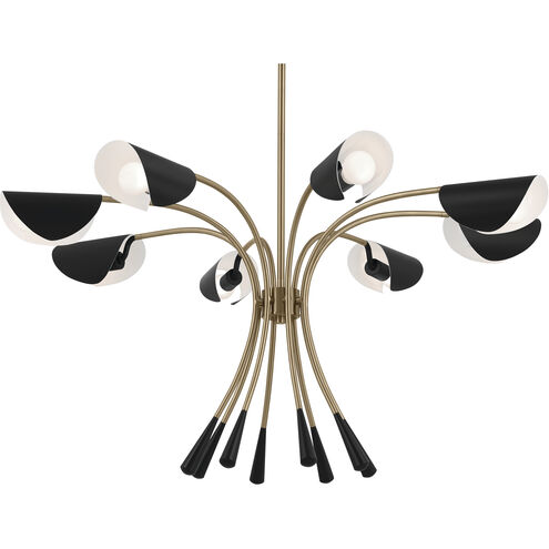 Arcus LED 45.5 inch Champagne Bronze with Black Chandelier Ceiling Light in Brushed Gold and Champagne Bronze