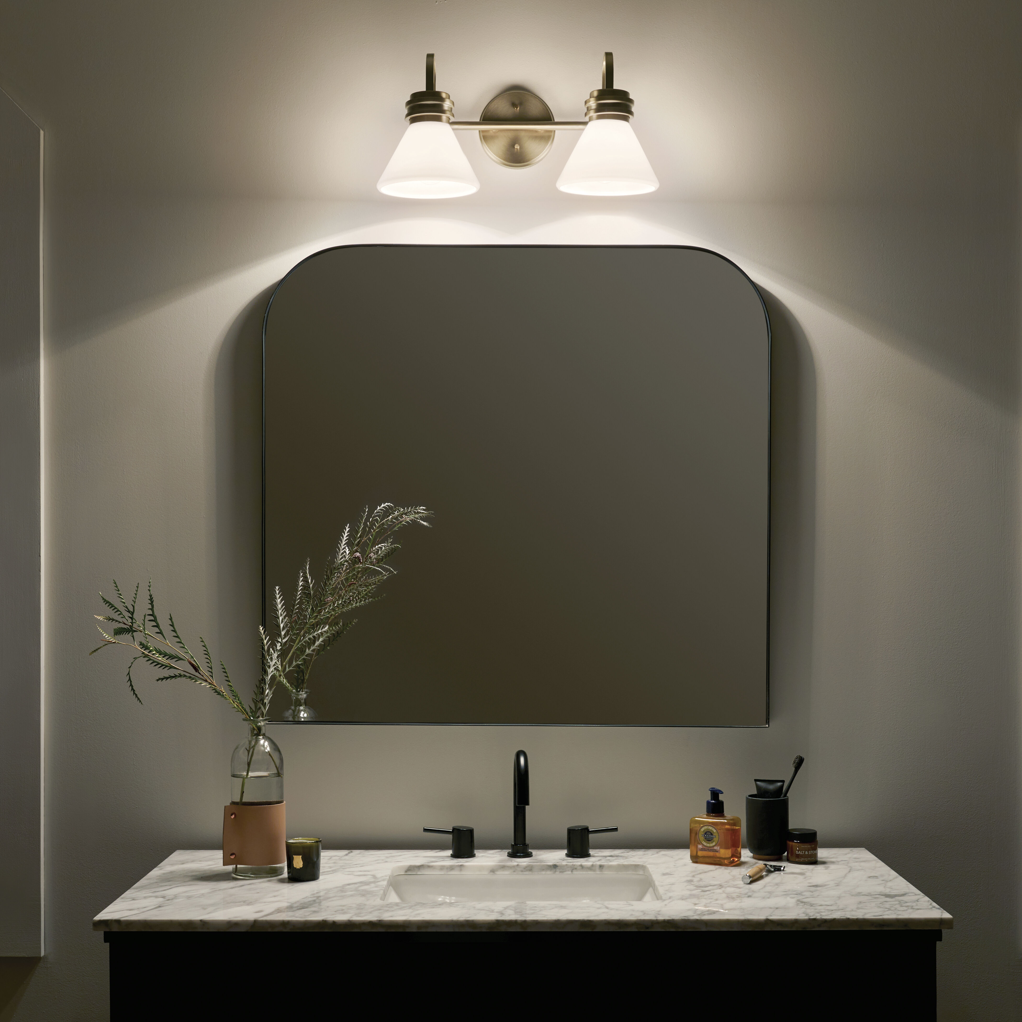 Kichler 55154CPZ Farum LED 19.25 inch Champagne Bronze Bathroom Vanity Light Wall Light