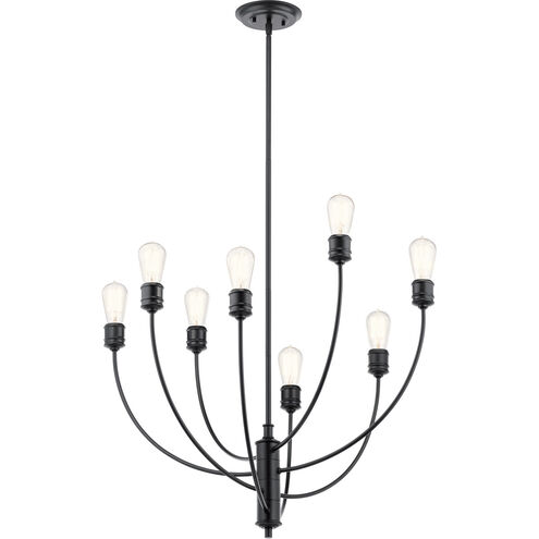 Hatton 8 Light 30 inch Black Chandelier 1 Tier Large Ceiling Light, 1 Tier Large