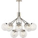 Silvarious 12 Light Polished Nickel Chandelier/Semi Flush Ceiling Light in Clear Crackle