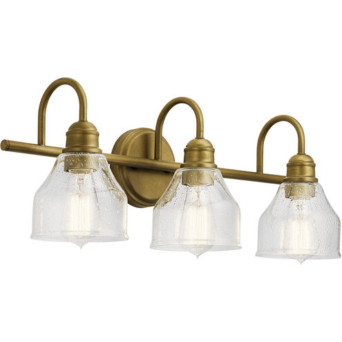 Avery 3 Light 24 inch Natural Brass Wall Mt Bath 3 Arm Wall Light