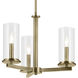 Crosby 3 Light Natural Brass Chandelier Ceiling Light