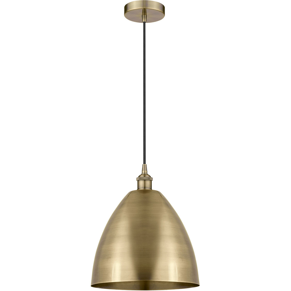 Edison Dome LED 12 inch Antique Brass Mini Pendant Ceiling Light