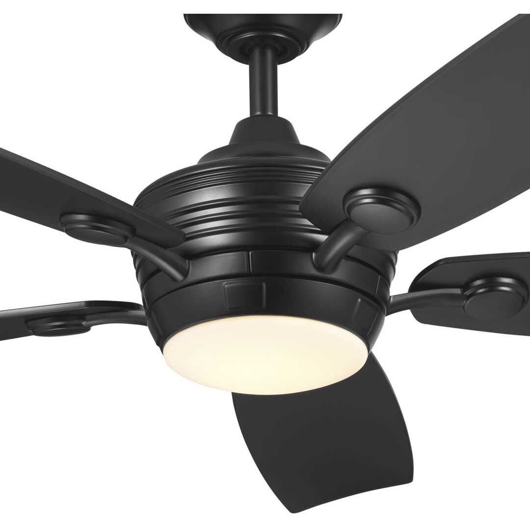 Tranquil 56 inch Satin Black with Black Blades Ceiling Fan