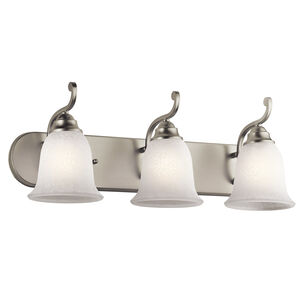 Camerena 3 Light 24 inch Brushed Nickel Wall Mt Bath 3 Arm Wall Light in White Scavo