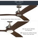Ried 56 inch Brushed Nickel with Medium Walnut Blades Ceiling Fan