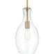 Everly 1 Light Natural Brass Pendant Ceiling Light