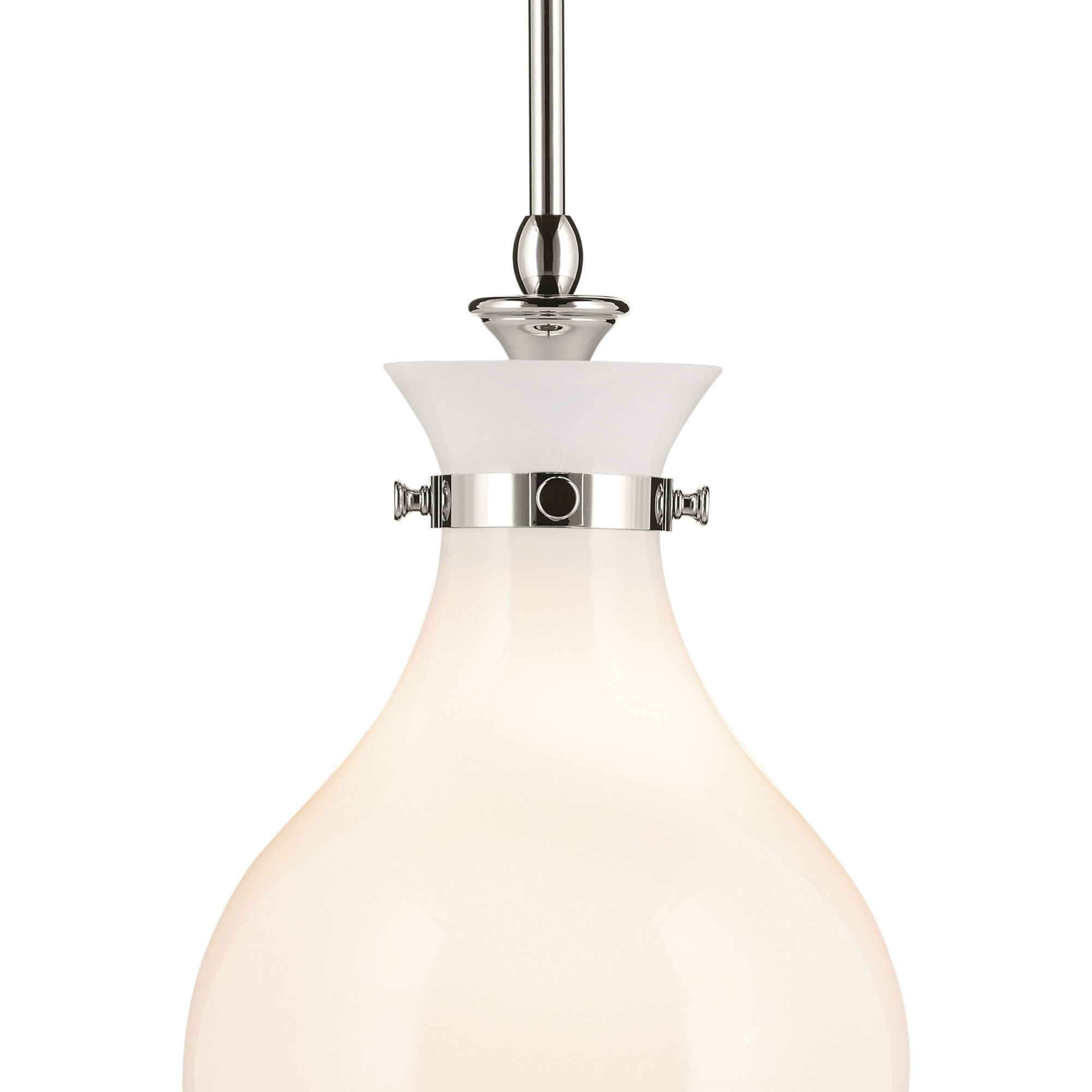 Laria 1 Light Polished Nickel Pendant Ceiling Light in Opal