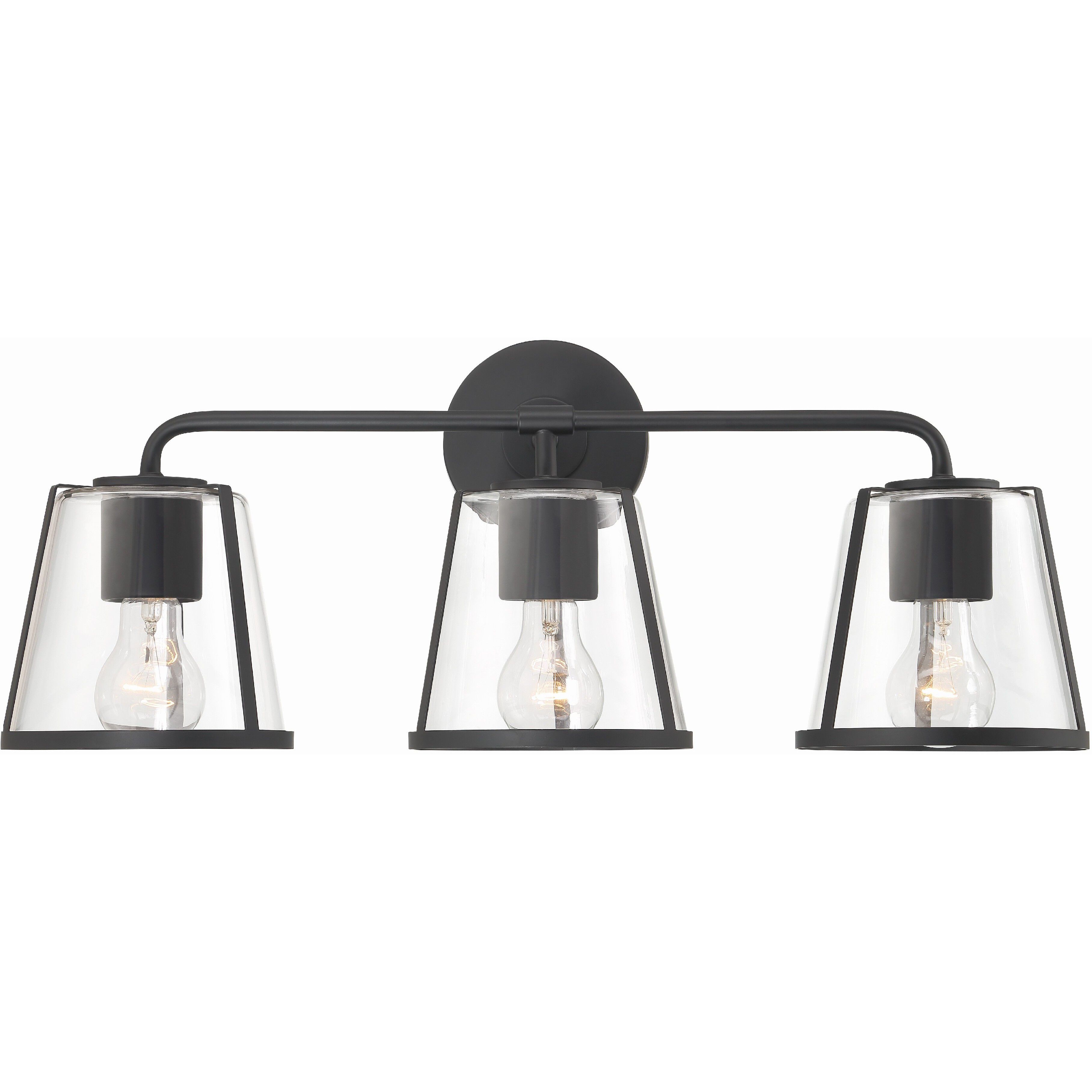 Fulton Bath Vanity Light Wall Light in Antique White, Clear