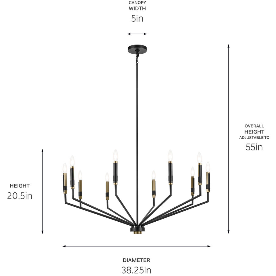 Armand 10 Light Black Chandelier Ceiling Light