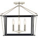 Eisley 4 Light 16 inch Polished Nickel Semi Flush Light Ceiling Light