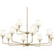 Pallas 12 Light 42.75 inch Brushed Natural Brass Chandelier Ceiling Light