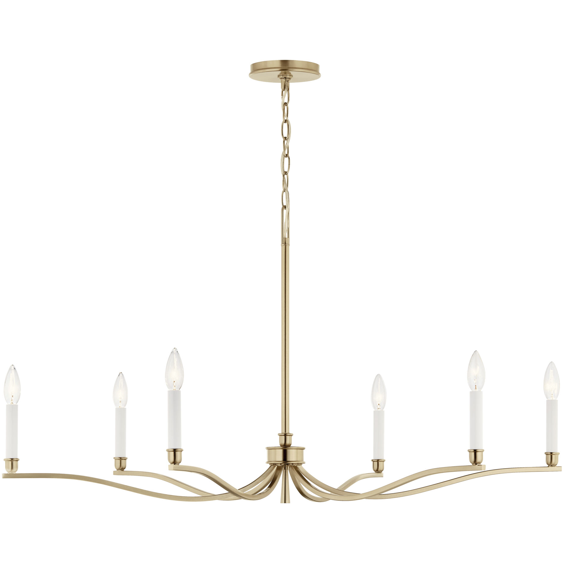 Malene 6 Light Champagne Bronze Chandelier Ceiling Light, 1 Tier Medium