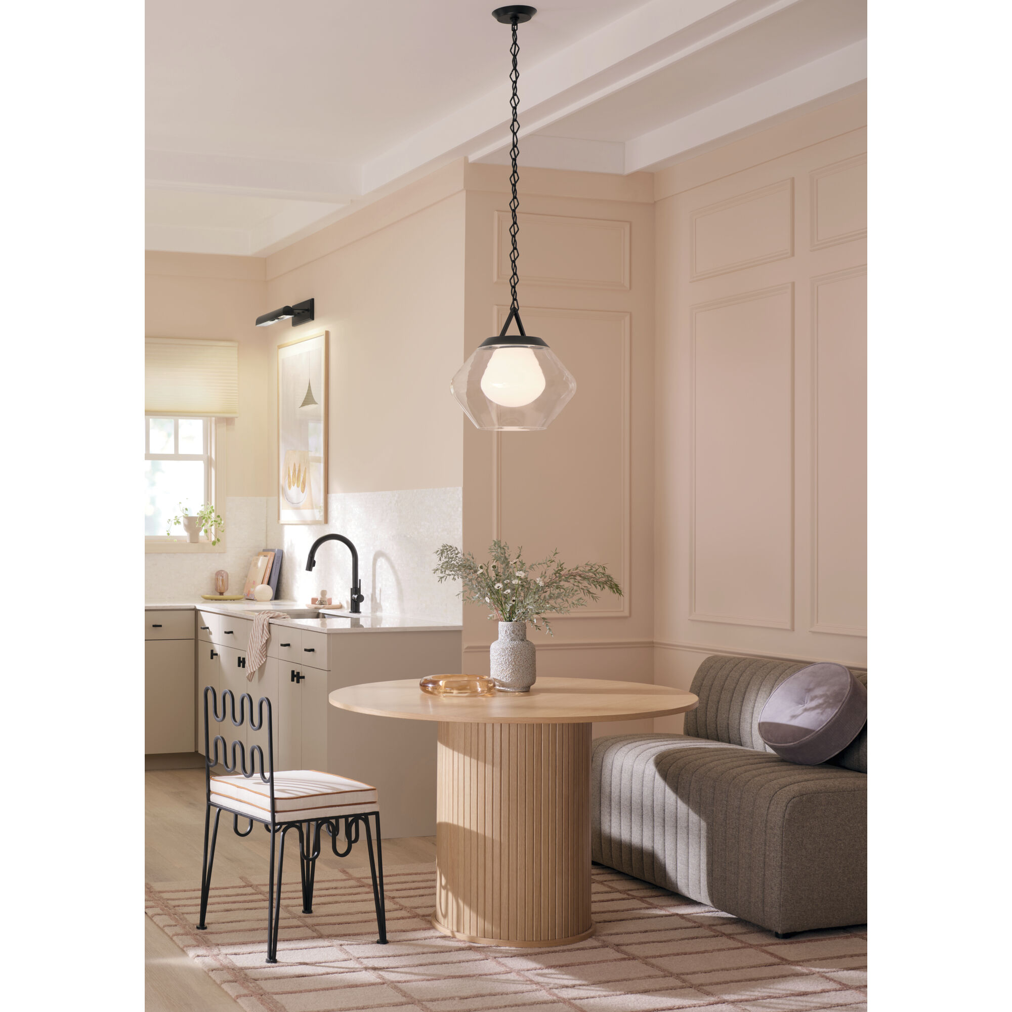 Nella 1 Light Black Pendant Ceiling Light