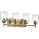 Shailene 4 Light 29.75 inch Natural Brass Bath Light Wall Light