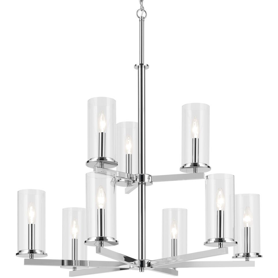 Crosby 9 Light Chrome Chandelier Ceiling Light