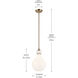 Laria 1 Light Champagne Bronze Pendant Ceiling Light in Opal